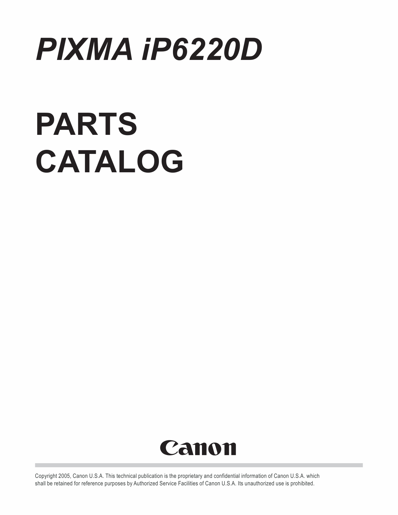 Canon PIXMA iP6220D Parts Catalog-1